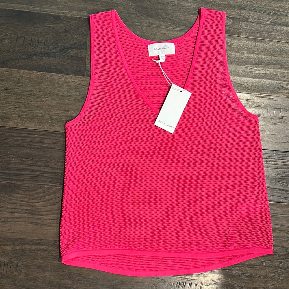 Dear John V-Neck Fuchsia Tank
